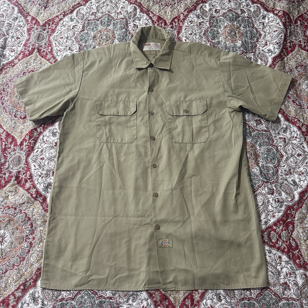 Dickies Olive Green Short Sleeve Military Field Shirt